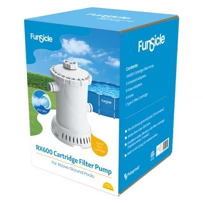 Funsicle: Rx600 Cartridge Filter Pump - For Above Ground Swimming Pool