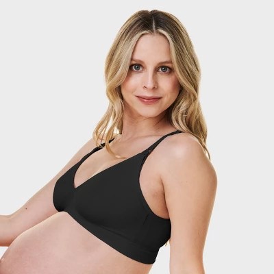 Bravado Designs Vneck Maternity & Nursing Bra, Black, Medium Target