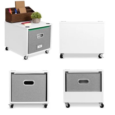 Birdrock Home Rolling Storage File With 1 Lateral Drawer
