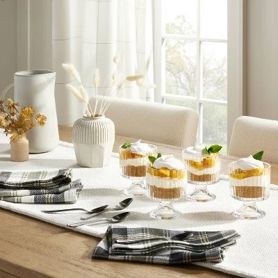 4pk 8oz Fluted Glass Parfait Cup Set Clear Hearth & Hand™ With Magnolia Target