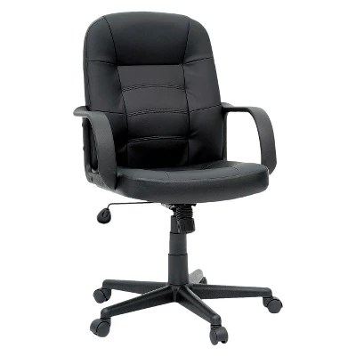 Office Chair Bonded Leather Black Room Essentials : Target