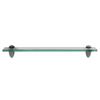 Glass Wall Shelf With Silver Brackets Inplace Target
