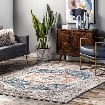 Nuloom Harley Faded Medallion Area Rug, 8' 10" X 12', Blue Target