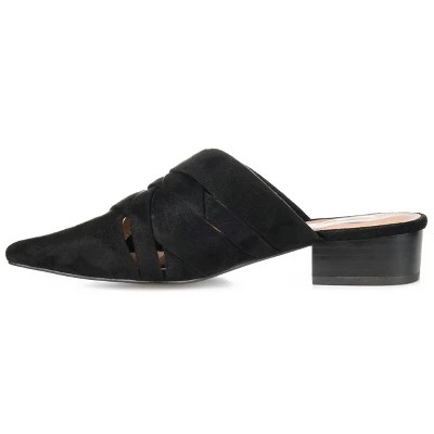 Journee Collection Womens Kalida Slip On Pointed Toe Mules Flats Black