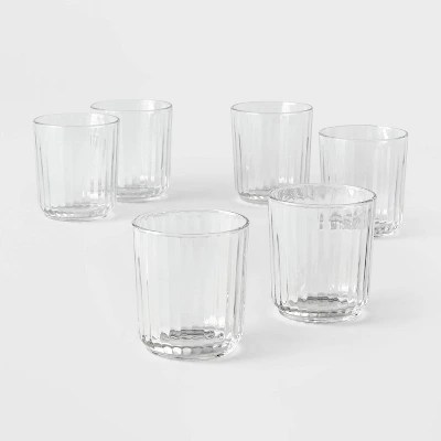 Buy 11oz 6pk Glass Saybrook Double Old Fashion Glasses Threshold