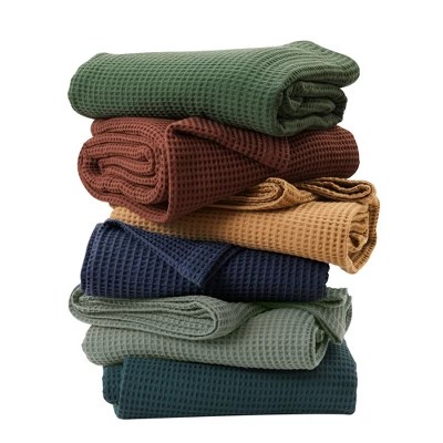 Cotton Super Soft Allseason Waffle Weave Knit Blanket Great Bay Home