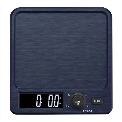 Taylor Digital Kitchen 11lb Food Scale With Antimicrobial Surface Blue