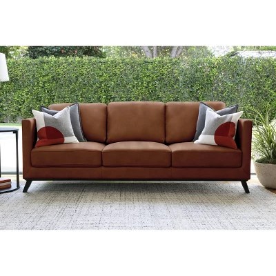 Woodstock Midcentury Top Grain Leather Sofa Abbyson Living Target
