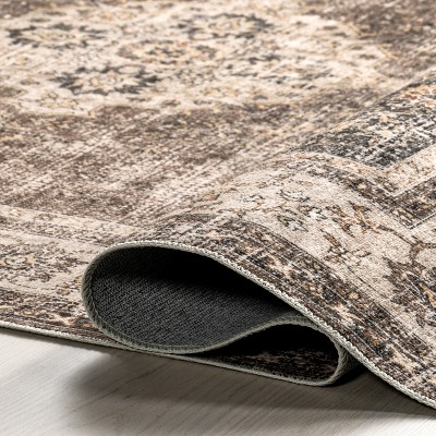 Lauren Liess X Rugsusa Rosewood Vintage Machine Washable Area Rug, 8' X 10', Dark Brown Target