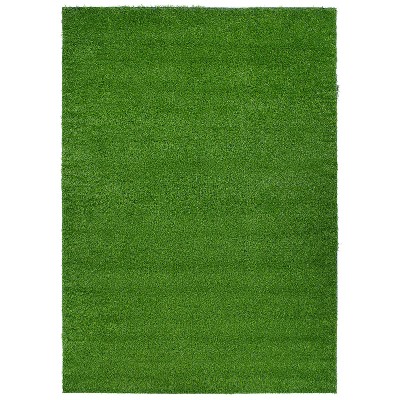 World Rug Gallery Artificial Turf Solid Grass Indoor Outdoor Area Rug