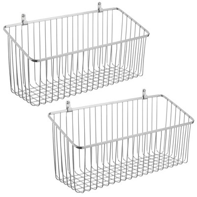 Mdesign Metal Wall Mount Hanging Basket For Home Storage, 2 Pack Target