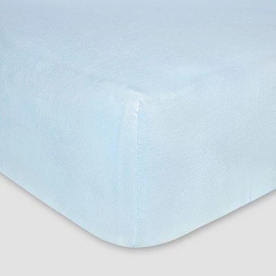 Burt's Bees Baby® Organic Jersey Fitted Crib Sheet Sky Blue Target