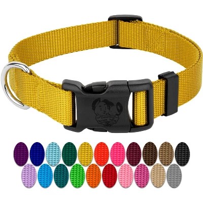 Country Brook Petz American Made Deluxe Gold Nylon Dog Collar, Small