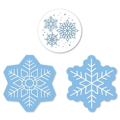 Big Dot of Happiness Blue Snowflakes - DIY Shaped Winter Holiday Party
