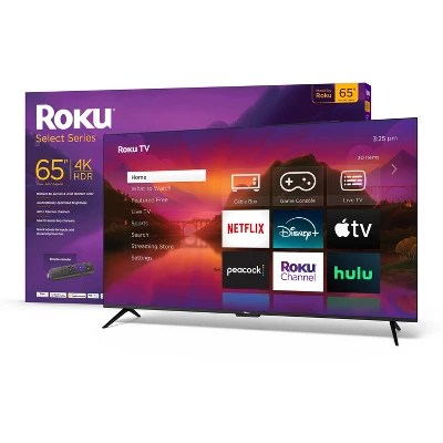 Roku 65" Select Series 4k Hdr Smart Roku Tv With Roku Tv Remote : Target