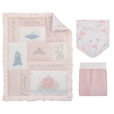 Disney Princess Enchanting Dreams Pink And White 3 Piece Nursery Crib