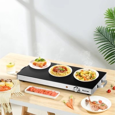 Costway 22''x 14'' Electric Warming Tray Hot Plate Dish Warmer W