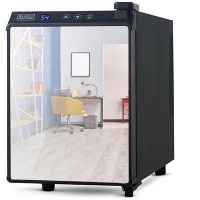 Black+decker 6 Bottle Wine Fridge, Wine Cooler With Mirrored Front