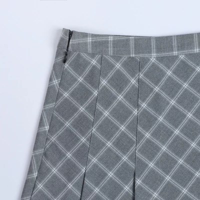 Women's Plaid Pleated Mini Skirt wild Fable™ Xlarge Grey Plaid Target