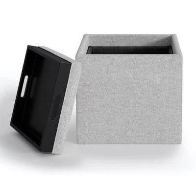 Townsend Cube Storage Ottoman With Tray Wyndenhall Target