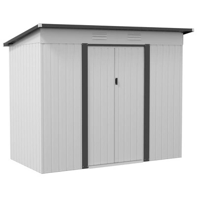 Outsunny 8' X 4' Metal Garden Shed, Backyard Tool Storage Shed With