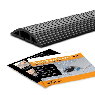 Fleming Supply 3-Channel Floor Cord Protector Cover for Cables, Cords