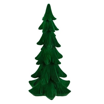 Northlight 12" Flocked Green 3d Pine Tree Christmas Decoration Target