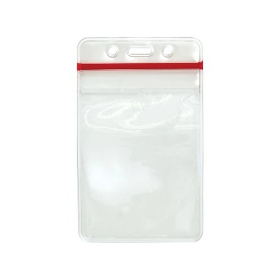 Hitouch Business Services Vertical Sealable Id Badge Holders Clear 50
