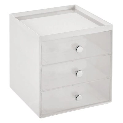 Mdesign Plastic Makeup Storage Organizer Cube, 3 Drawers Target
