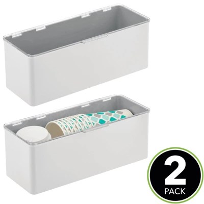 Mdesign Plastic Kitchen Pantry Food Storage Bin Box, 2 Pack Target