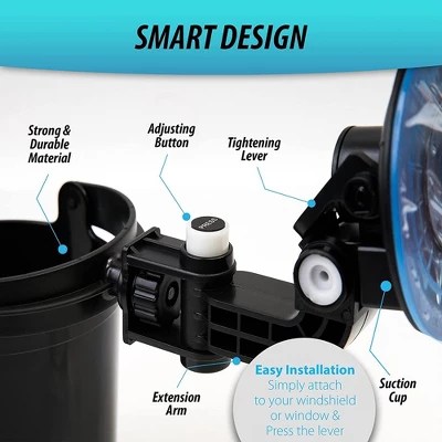 Zone Tech Recessed Folding Cup Drink Holder Black Premium Quality