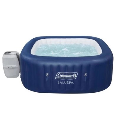 Coleman Saluspa 4 Person Square Portable Inflatable Outdoor Hot Tub Spa