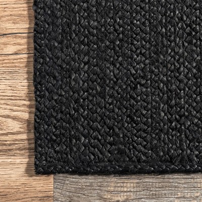 6'x9' Hand Woven Rigo Jute Area Rug Black Nuloom Target