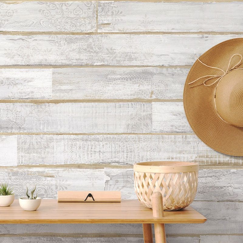 Taiga White Washed Wood Effect PVC Wall Panel Kit Wood Effect Wall