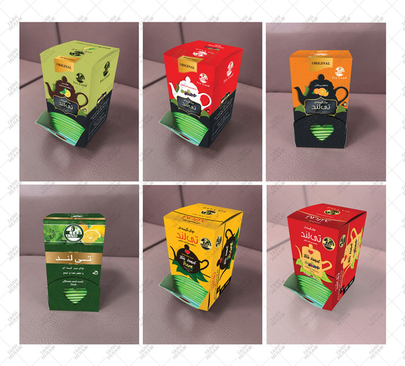 Design of Tea Land flavored teabags export boxes