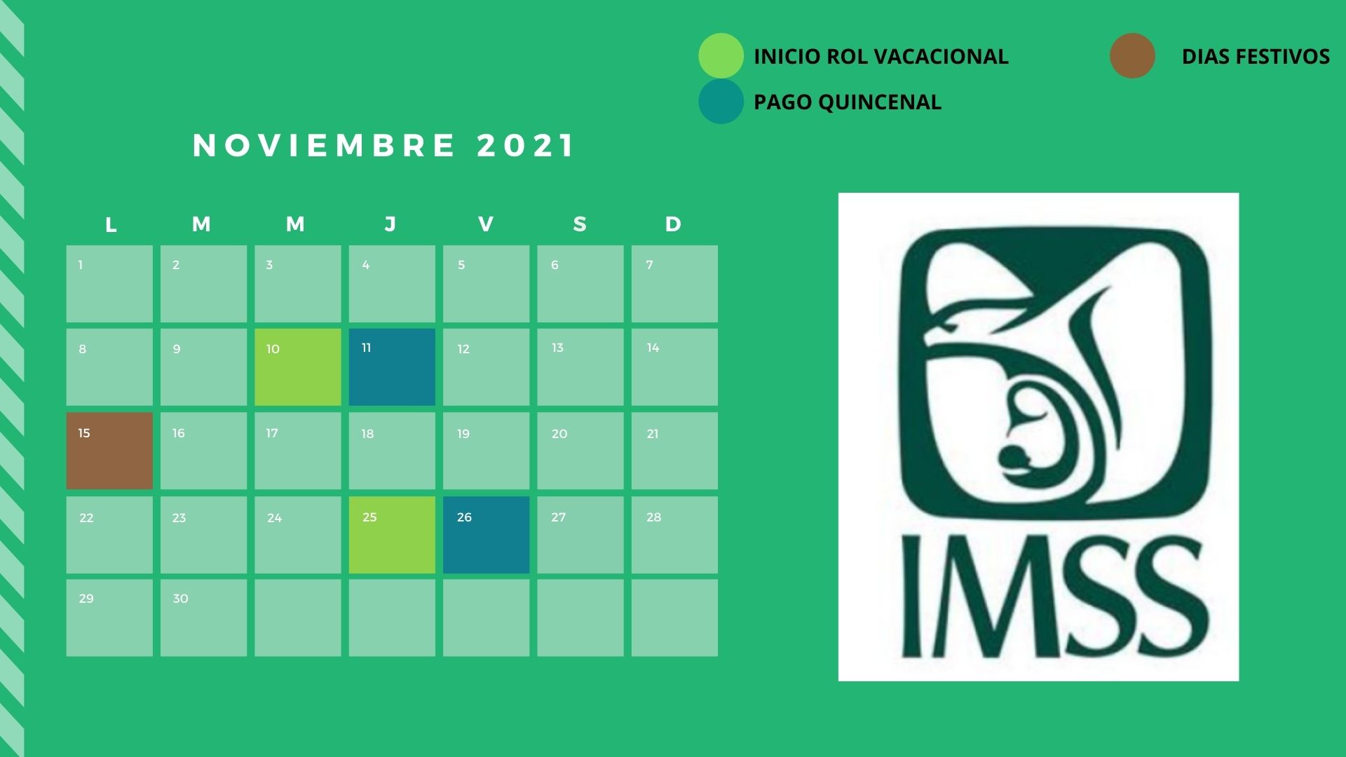 Calendario IMSS 2021 dias de pago activos ðŸ”¥ðŸ’°ðŸ—“ï¸