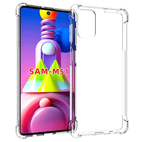 Tarkan Shock Proof Protective Soft Back Case Cover for Samsung Galaxy M51 (Transparent) [Bumper