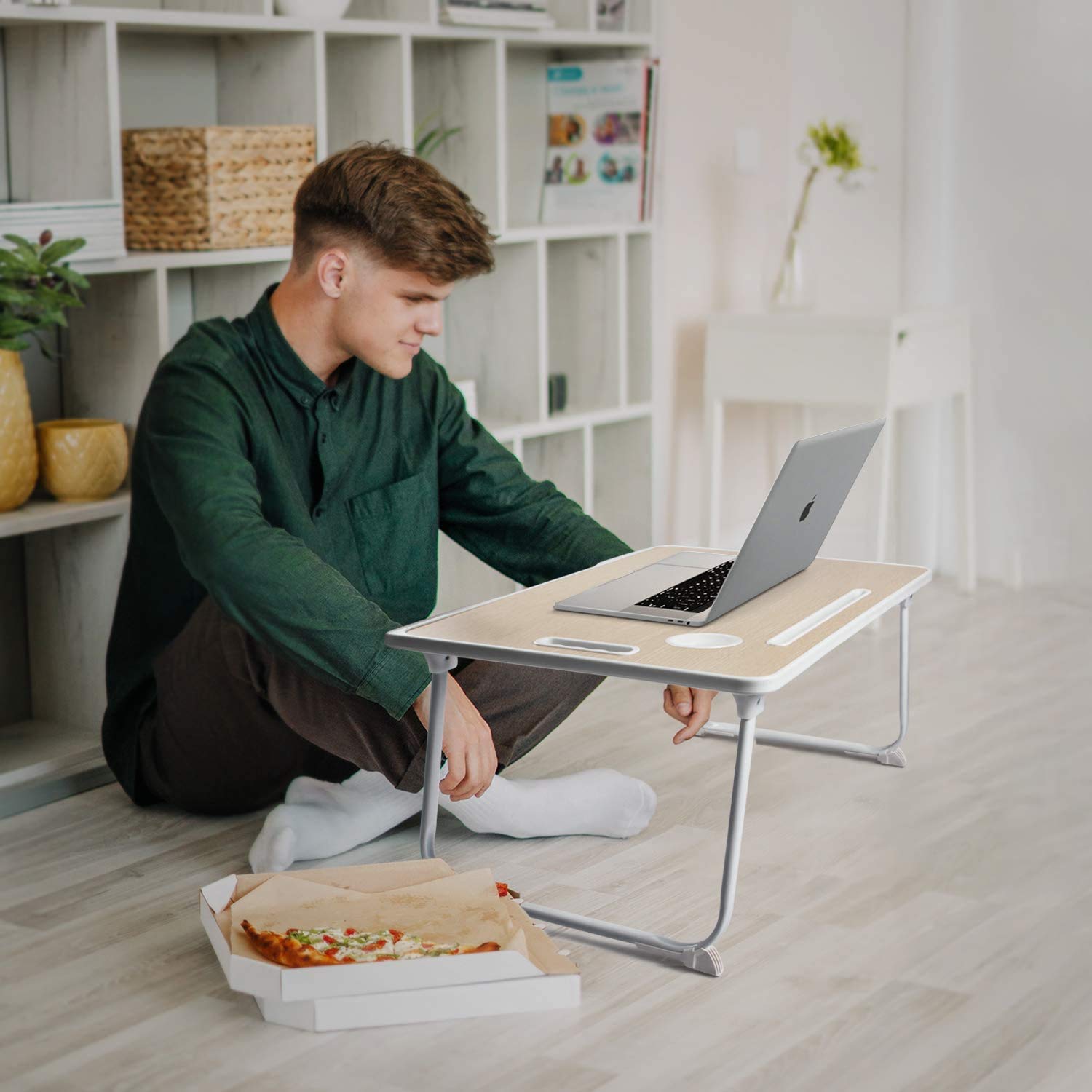 Tarkan Portable Folding Laptop Desk for Bed, Lapdesk with Handle