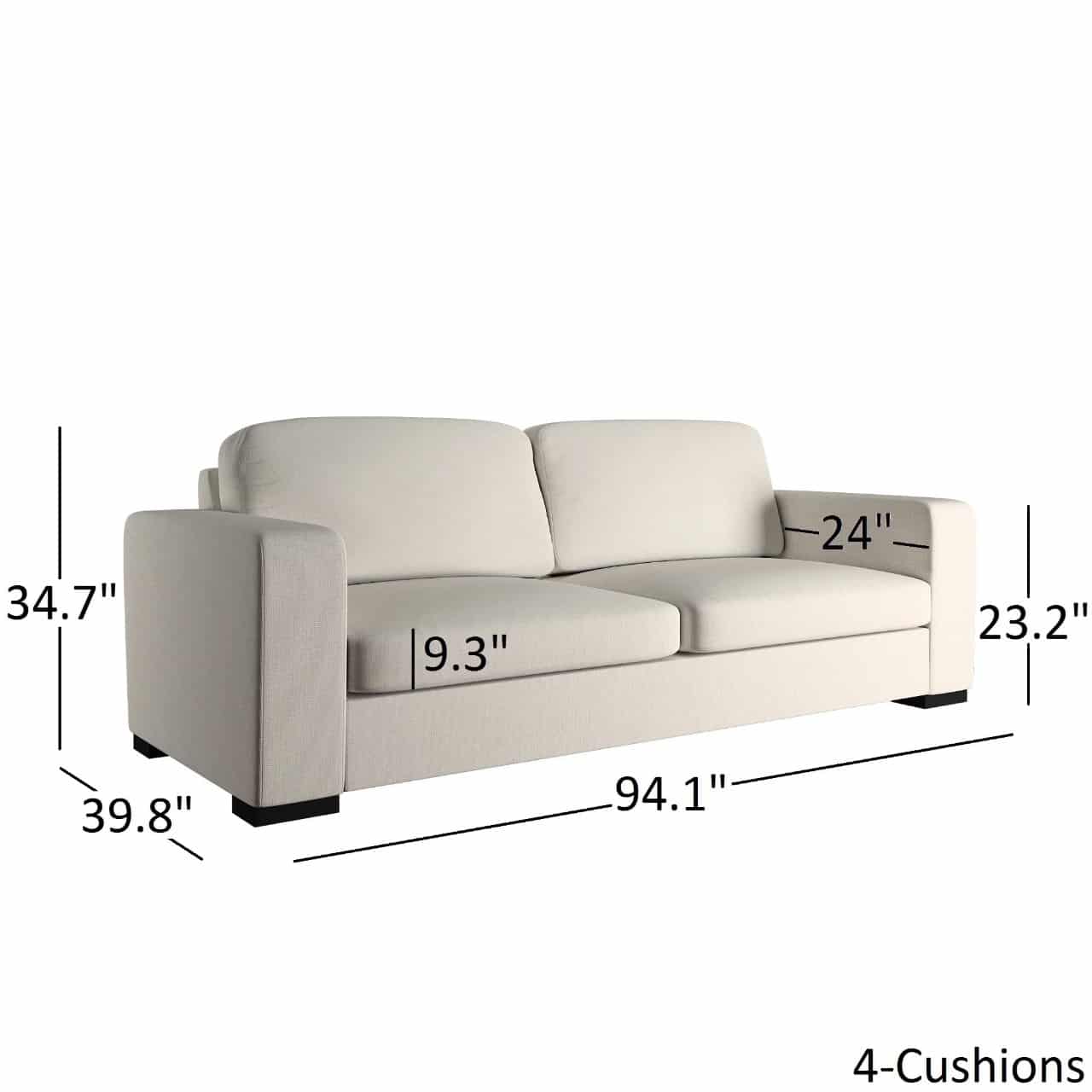 Modern White Fabric Downfilled Sofa Tarkhan.pk