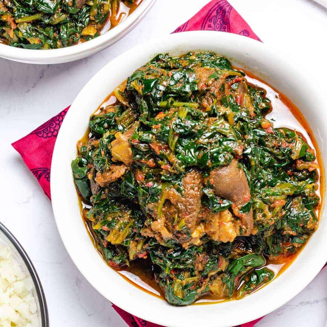 Choice of fufu with spinach (Efo riro) nigerian restaurant near me