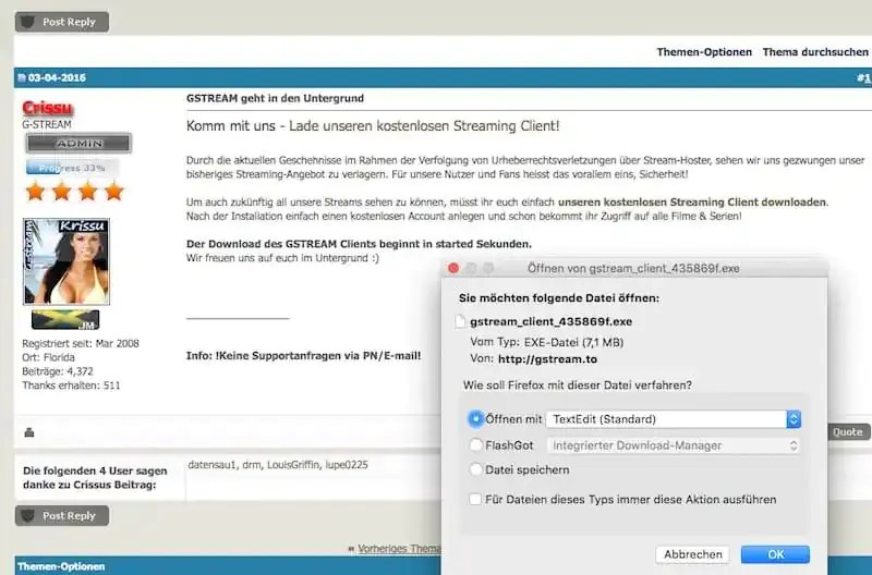 Gstream.to verbreitet Schadsoftware? Wir haken nach.