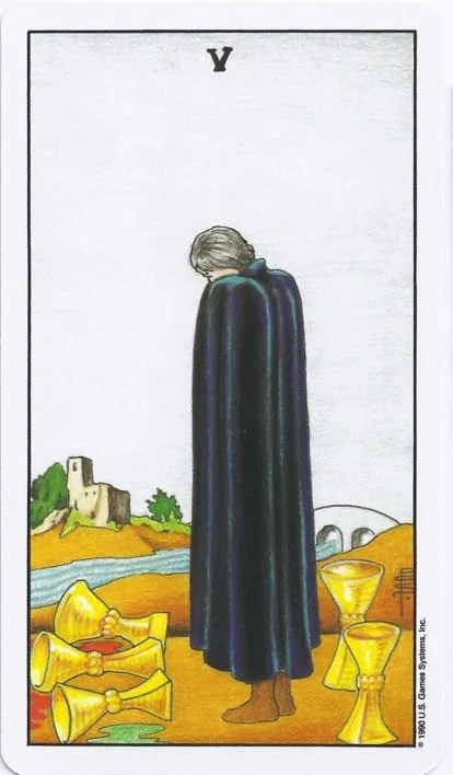 Minor Arcana  - 5 of Cups - Rider-Waite-Smith Tarot Card Deck 