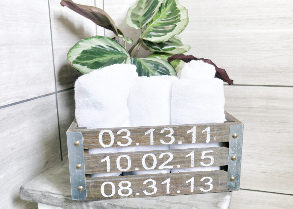Mother's Day Gift Idea Personalized Towel Crate Taryn Whiteaker Designs