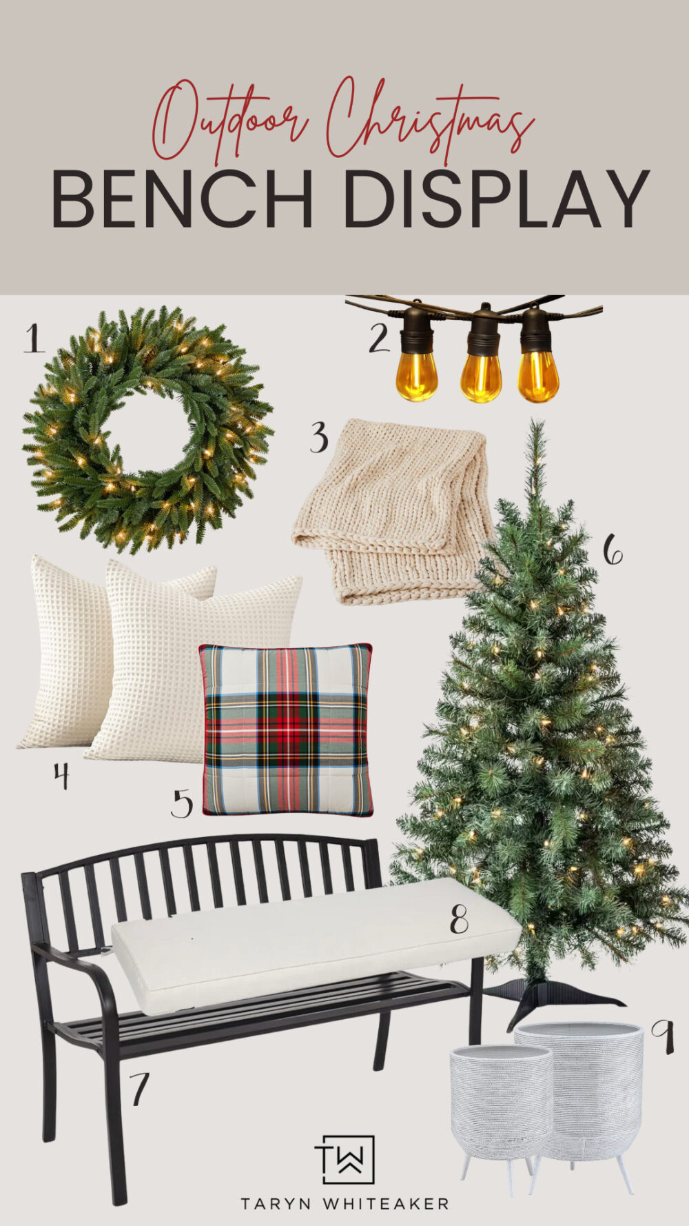 Outdoor Christmas Bench Display Taryn Whiteaker Designs