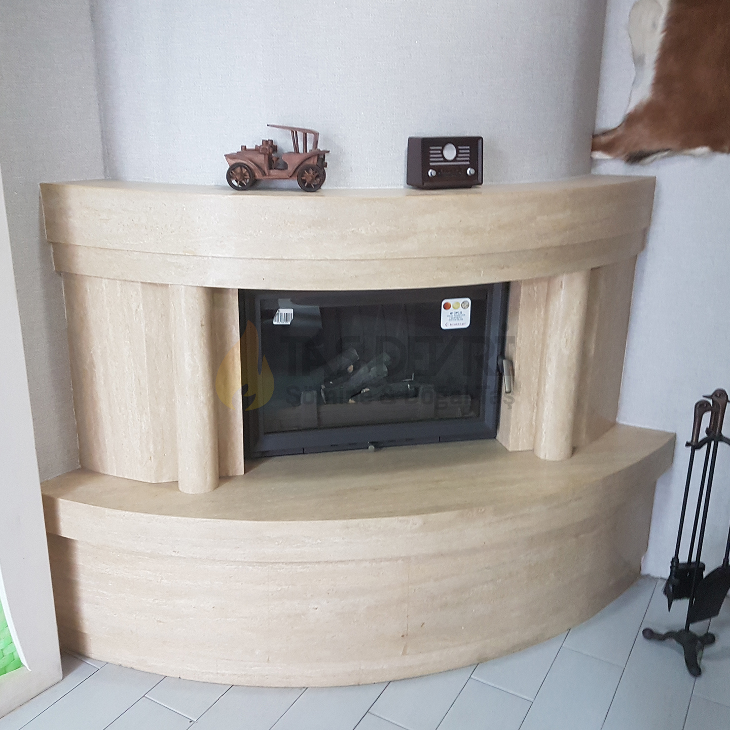 Köşe odunlu şömine 18