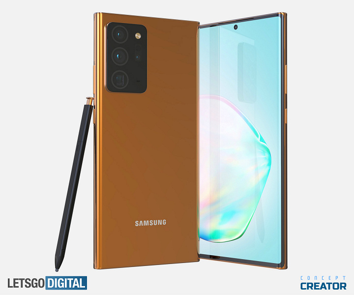 Samsung Galaxy Note 20 Ultra 5G on highquality renderings