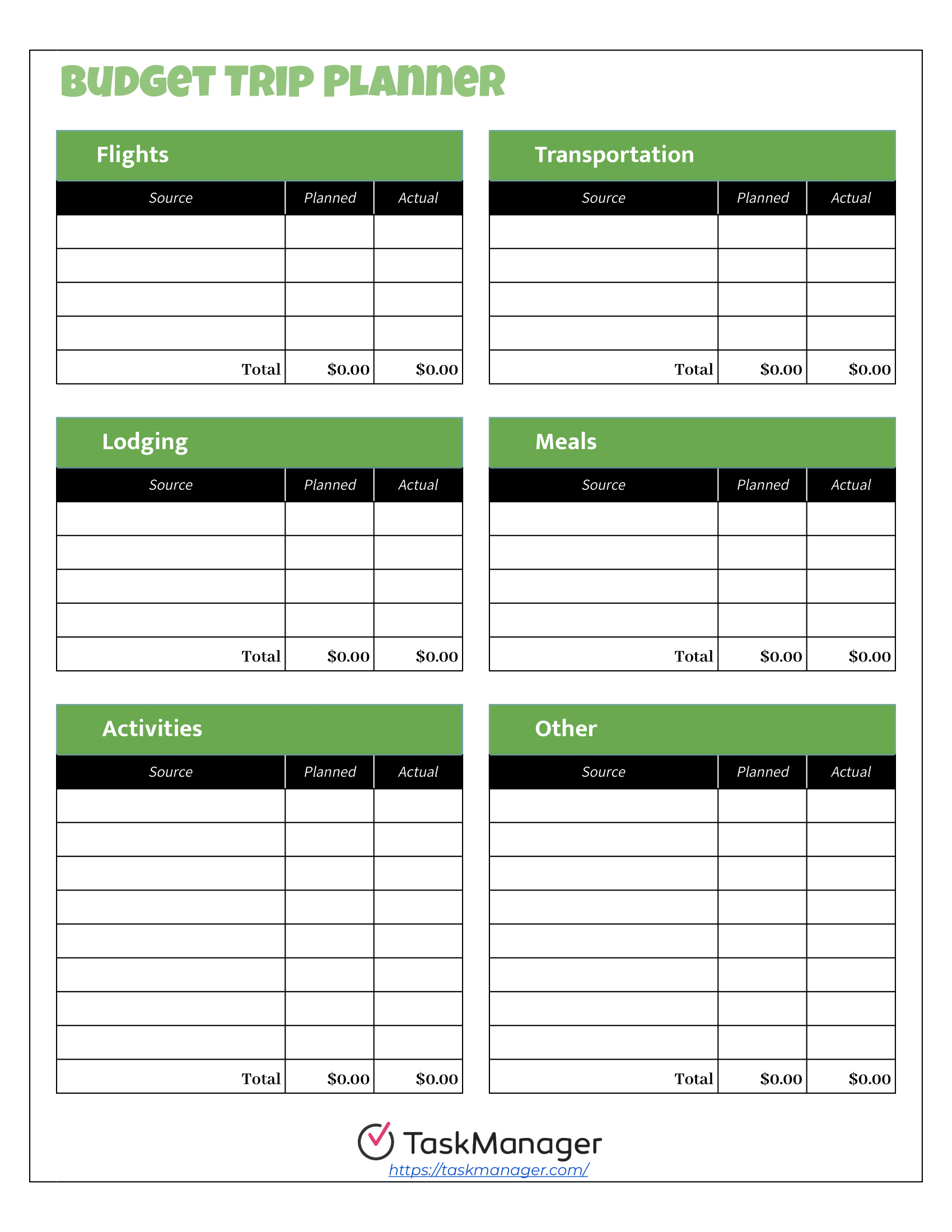 Free Travel Planner Templates (9) PDF Word Excel