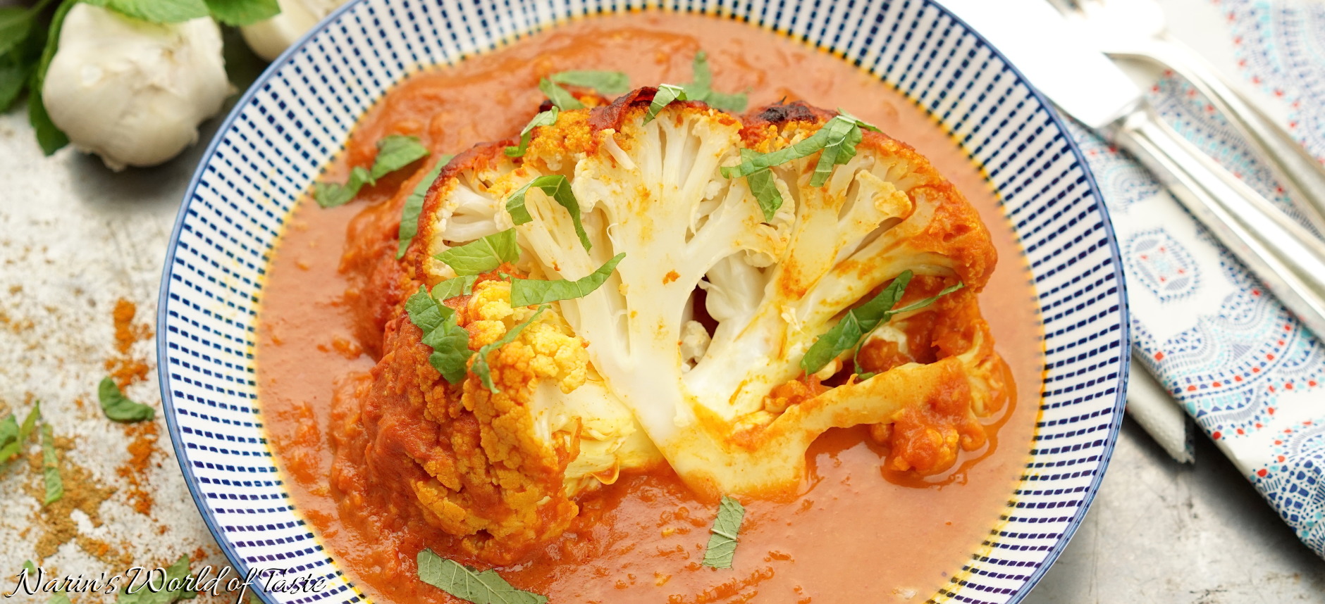 Whole Roasted Indian Cauliflower Narin's World of Taste