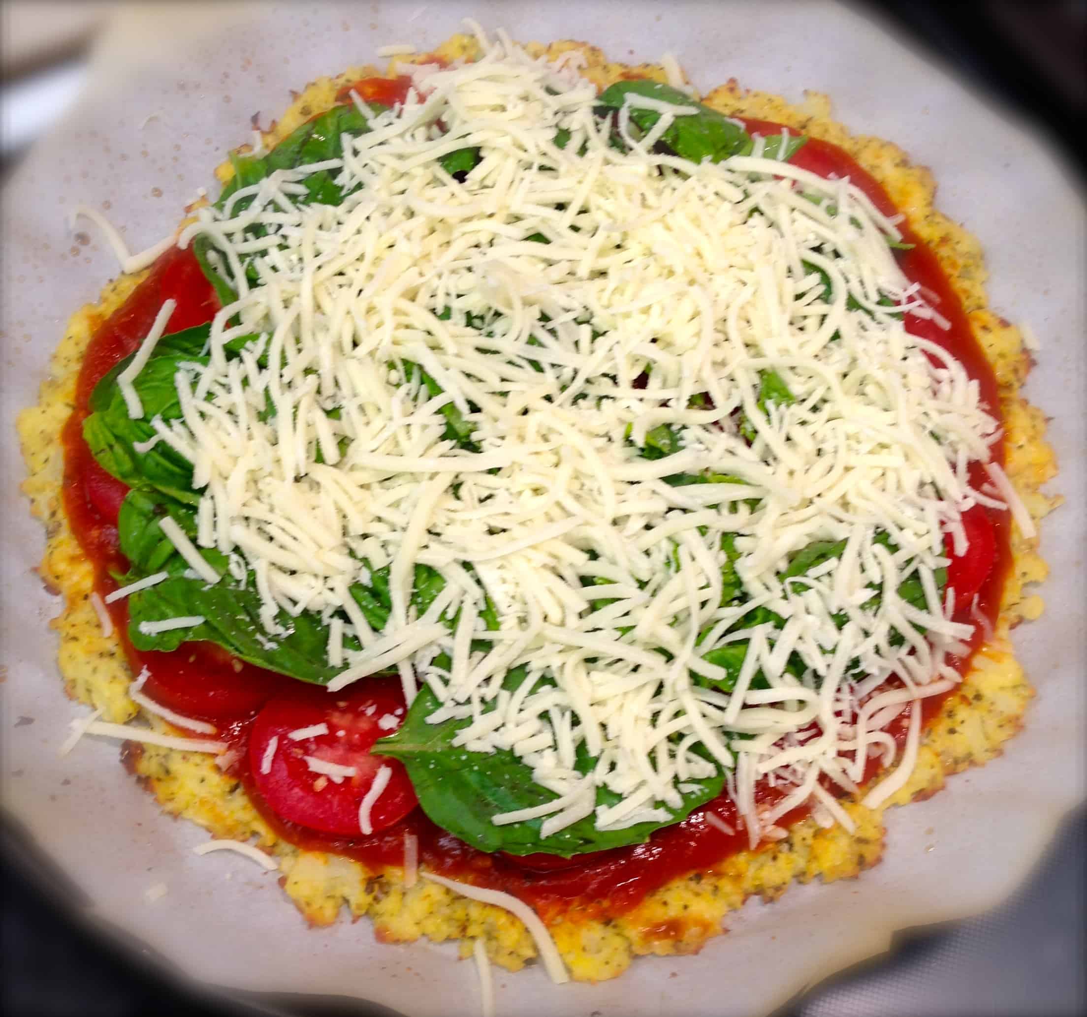 Margherita Pizza with Cauliflower crust Tastefulventure