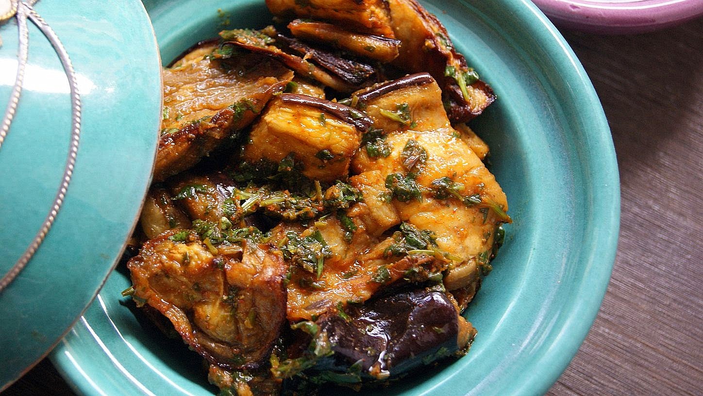 Moroccan Eggplant with Chermoula Bdenjal Mchermel Taste of Maroc